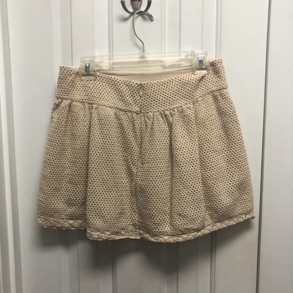 Zara x Women’s Knit Crochet Lace Cream Mini x Skirt Size Small